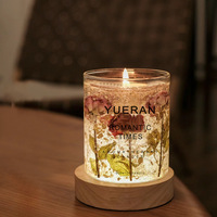 Luxus getrocknete Blume Echte Blume Gelee Pflanze Parfüm Klar Transparent Gel Wachs Kerzen Glas Tasse Aroma therapie Duft kerze