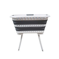 Panier à linge pliable en plastique, panier de rangement pliable en PP+TPE, panier à linge pliable pratique avec pieds