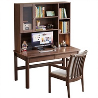 Bureau tout-en-un en bois massif avec étagère et bibliothèque, modèle FJXA007, pour la maison, le bureau, le salon, la chambre à coucher - Bureau d'ordinateur pour étudiants