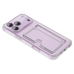 Custodia trasparente per telefono con Slot per schede antiurto per <span class=keywords><strong>iPhone</strong></span> 17 Pro 16 15 Plus 13 14 16E 11 <span class=keywords><strong>12</strong></span> Pro Max 17 Air Soft Clear <span class=keywords><strong>Cover</strong></span> posteriore - Product Image 4