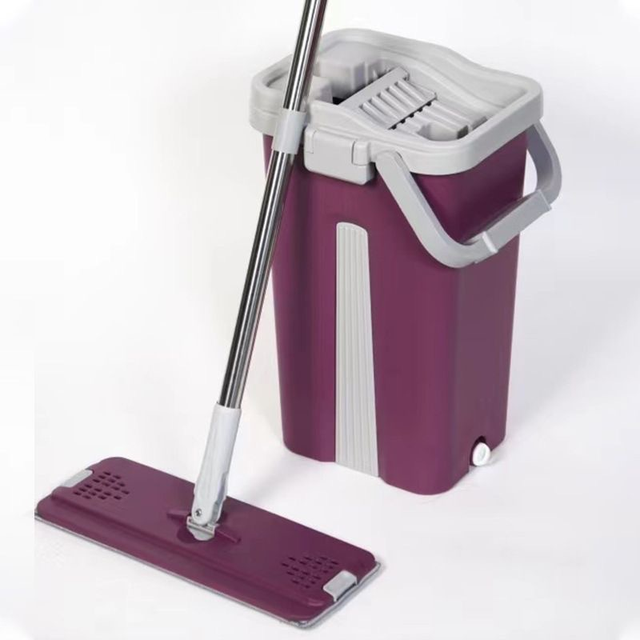 Home Cleaning Scratch Clean Flat Mop with Double Bucket Water Mop and Bucket for Household and Floor Cleaning Microfiber Mop