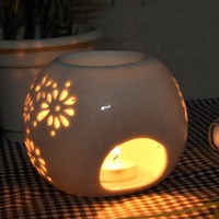 Bougie chauffe-plat en céramique en forme de goutte d'eau personnalisée brûleur à mazout parfum en porcelaine essentiel diffuseur d'encens avec logo personnalisé