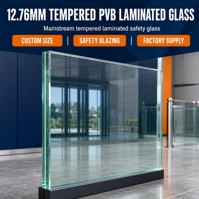 Custom Safety Tempered Laminated Glass Panels 6.38mm 12.76mm PVB SGP Clear Building Glass for Windows Doors Railing Projects