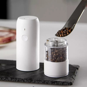 Electric Black Pepper Grinder Rechargeable USB Charging Stainless Steel Blade Push Button Control For Kitchen Seasoning - Product Image 1