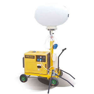 Torre de Luz LED Móvil E27, 50000 Horas, Base de Acero Amarilla, Alimentación CA, Iluminación de Emergencia para Construcción - Product Image 2