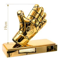 Trophée de gardien de but gravé sur mesure en 3D, récompense en métal bicolore plaqué or pour les événements de football et sportifs