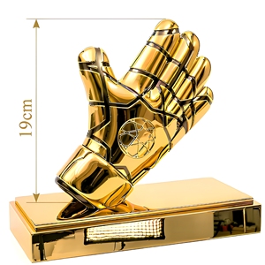 Trophée de gardien de but gravé sur mesure en 3D, récompense en métal bicolore plaqué or pour les événements de football et sportifs - Product Image 5