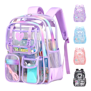 <span class=keywords><strong>Mochila</strong></span> Escolar Transparente de PVC Resistente con Múltiples Compartimentos Color Rosa para Niños de <span class=keywords><strong>Primaria</strong></span>, Venta al Por Mayor - Product Image 1