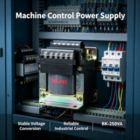 Transformador de Control Monofásico Serie BK de DELIXI, BK-250VA, Transformador de Alta Eficiencia para Control de Máquinas y Suministro de Iluminación