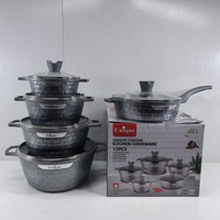 Ensemble de 12 ustensiles de cuisson empilables et peu encombrants, casseroles de 20-32 cm, faitout profond de 28 cm, design briques, haute efficacité CBM, en gros