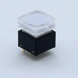 PLB Series Power Switch Red Yellow Blue White Green And RGB Illuminated Push Button Switch Self Lock 12*12