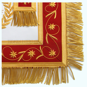 Exquis brodé à la main maçonnique haut prêtre arche royale tabliers personnalisé en cuir tissu ruban collier à la main couture - Product Image 4