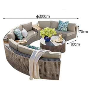 BILIDO Luxury Metal <strong>Frame</strong> <strong>Wooden</strong> Sectional <strong>Sofa</strong> Outdoor Aluminum Furniture Round Patio <strong>Sofa</strong> Outdoor Furniture Round Garden <strong>Sofa</strong> - Product Image 6