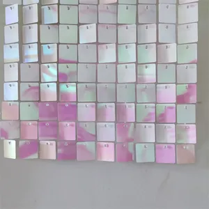 Hot Selling Party Hochzeit Dekorieren White Square Pailletten Wand Square Shimmer Pailletten Panel Wand