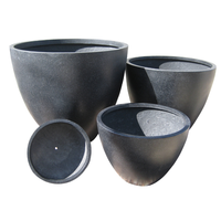 Pot de fleurs rond prêt à être expédié, en fibre de verre, écologique, biodégradable, durable, léger, moderne, pour toutes les saisons, maison, jardin, balcon