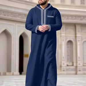 Nouvelle Tunique Islamique pour Hommes Musulmans, Robe Classique à Manches Longues avec Broderie, Style Ethnique Arabe, Robe Formelle Casual pour Hommes, Robe <span class=keywords><strong>de</strong></span> <span class=keywords><strong>Prière</strong></span> - Product Image 2