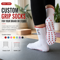 Chaussettes de Pilates et de yoga personnalisables de qualité supérieure, antidérapantes, avec logo brodé pour le sport de Pilates