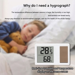 เครื่องวัดอุณหภูมิและความชื้นอิเล็กทรอนิกส์ขนาดเล็ก จอแสดงผลดิจิตอลแบบเรียลไทม์ พลังงานแสงอาทิตย์ ความแม่นยำสูง ใช้งานได้ยาวนาน - Product Image 6
