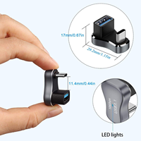 Adaptateur USB-C/A mâle vers USB-C femelle à angle de 180 degrés, 20 Gbit/s PD 140 W, pour appareils de type C, Steam Deck, ordinateur portable, tablette