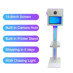 2024 Newly 15.6 inch photo booth Touch Screen dslr with led frames dslr Booth for wedding
