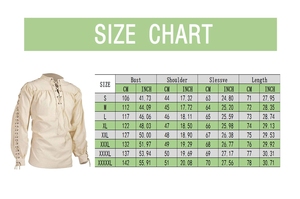 Chemises médiévales Hommes Tunique Pirate Costume Gothique Mariés Vintage Top À Volants Manches Décolleté Cordon Chevalier Cosplay Top - Product Image 6