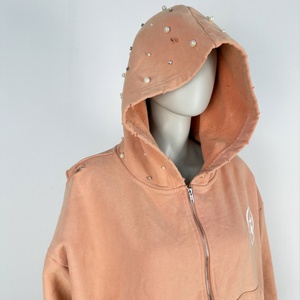 Custom <b>Zip</b> <b>up</b> <b>Jackets</b> for <b>Women</b> French Terry Pullover Designer Hoodie <b>Women</b> High Quality Rhinestone Hoodie Manufacturers - Product Image 2