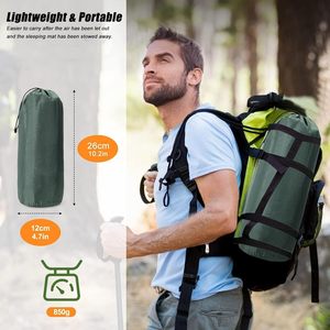 Matelas de camping gonflable avec pompe à pied intégrée, imperméable, en matériau PVE, utilisable en 4 saisons, matelas de randonnée portable - Product Image 2