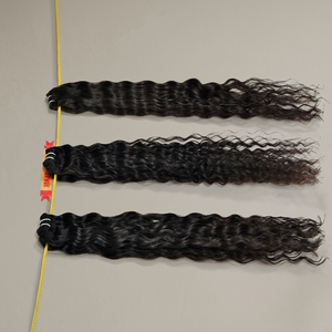 Cabello virgen indio crudo de color natural al por mayor, doble trama, onda profunda, estilo de rizo afro, ninguno, cutícula alineada, procesamiento de cabello humano - Product Image 1