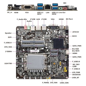 Esonic <strong>Mini</strong> <strong>ITX</strong> B660 Motherboard LGA 1700 12th Gen <strong>ITX</strong> Mainboard M.2 WIFI USB3.2 GEN2 DDR4 DIMM for I9 7 5 3 - Product Image 3