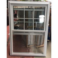 Fenêtre verticale à double battant en PVC à rupture de pont thermique, isolée, en fibre de verre, à faible consommation d'énergie, verre Low-E à gaz argon, insonorisée pour maison