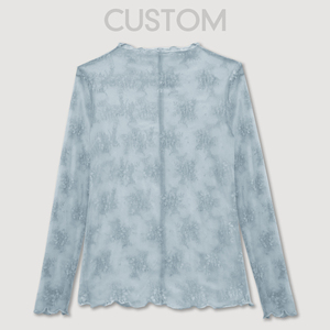 Hesayep abbigliamento all'ingrosso a maniche lunghe a maglia maglia maglia maglia maglia maglia maglia trasparente camicetta floreale <span class=keywords><strong>pizzo</strong></span> a buon mercato XL camicie da <span class=keywords><strong>donna</strong></span> - Product Image 2