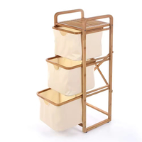 Panier à linge en bambou avec trieur de vêtements sales // Panier à linge en bambou sans roulettes