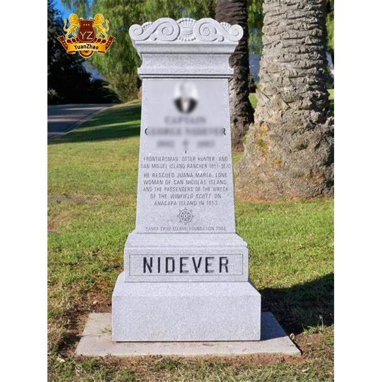 Wholesale Headstones And Monuments Natural Stone Tombstone Price Cemetery Marble Pillar Headstone Prices