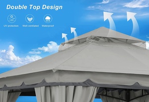 ABCCANOPY Gazebo Metales con Lados Pérgolas Para Jardines Y Terrazas Tenda Poliéster Tonnelle De jardin 3x3 Tettoie Per Esterno - Product Image 4