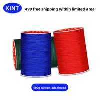 Fil de jade teint KINT, bobine grande taille n°72, 500g, fabriqué en Guangdong, cordon textile élastique pour pendentifs, colliers et nœuds chinois