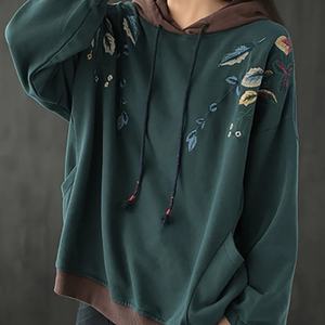 Sweats à capuche pour femmes personnalisés grande taille 100% coton motif de broderie sweat à capuche pour femmes fabrication - Product Image 2