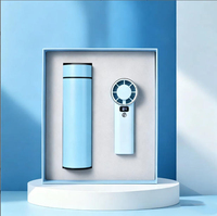 Coffret Cadeau d'Affaires Thermos, Parapluie et Ventilateur Personnalisables avec Logo, en Acier Inoxydable 304, Boîte Cadeau, Style Minimaliste Moderne