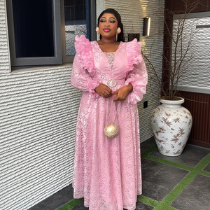 Robe de <span class=keywords><strong>Demoiselle</strong></span> d'Honneur Élégante Grande Taille Africaine Transfrontalière Coupe A-Line Col V Dentelle Illusion Vêtements Femme Commerce Extérieur - Product Image 2
