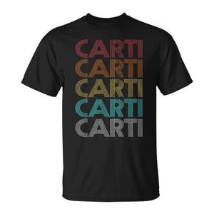T-shirt rétro vintage Carti noir pour homme, vêtements décontractés - Product Image 1