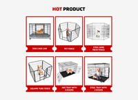 Cage Métallique Pliable Robuste Personnalisée OEM, Enclos Professionnel pour Chiens, Cage à Lapins Démontable, Cage Portable pour Chats, Cage à Animaux de Compagnie en Fil Métallique Pliable de Bonne Qualité