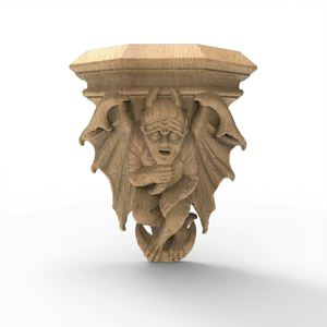 Gỗ chạm khắc Gothic corbel gargoyle Victoria tường treo lò sưởi hình - Product Image 3