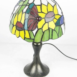 LongHuiJing 8 Inch for Style Butterfly Dome Stained Glass LED Lamp Zinc Alloy Base AC Powered Simple Eco-Friendly - Product Image 4