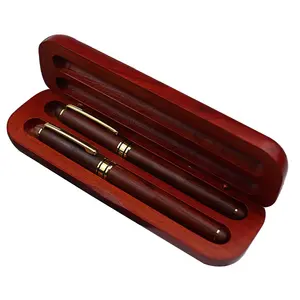 Factory Wholesale Business Gifts Wooden Pen Box Water Based Signature Pen Set