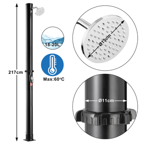 Cilindro de fácil instalación de 20 litros <span class=keywords><strong>Ducha</strong></span> de jardín <span class=keywords><strong>solar</strong></span> Agua caliente max 60 grados - Product Image 5