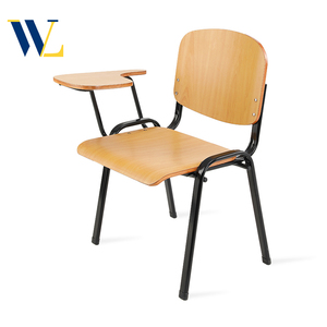 Tablette empilable chaise en bois chaise de conférence avec tablette d'écriture équipement de mobilier scolaire chaise d'étudiant avec bloc-notes - Product Image 1