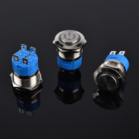 Interruptor de Botón de Conexión Rápida de Latón y Acero Inoxidable 1NO/2NO con Terminal de Pin para PCB, con LED, IP65/IP67, Fácil Instalación