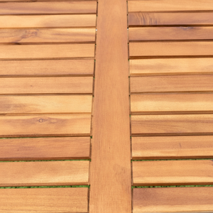 Eelfee Set da pranzo in vimini da giardino con Patio da esterno in legno di Acacia con Set di mobili da giardino con cuscino in crema - Product Image 1