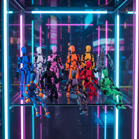 Figurine de robot imprimée en 3D avec épée lumineuse à LED, modèle articulé multi-articulations, décoration de bureau lumineuse, jouet anti-stress