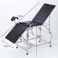 Table d'examen gynécologique et obstétrical manuelle en métal de qualité clinique, divan d'accouchement domestique pour usage médical