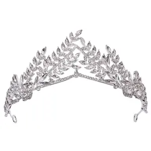 RS290 New Wheat Design Crown Pageant Tall Queen's Tiara Bridal Hair Band Crown Wedding Photo Accessories